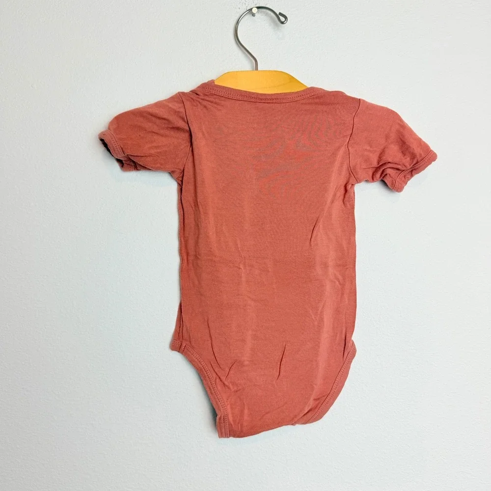 Grace Quinn Bamboo Bodysuit Terracotta Clay Short Sleeve Baby 3-6 Months